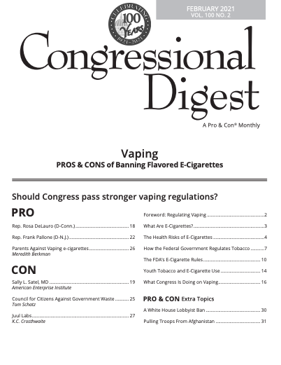 Congressional Digest The Health Risks of E Cigarettes